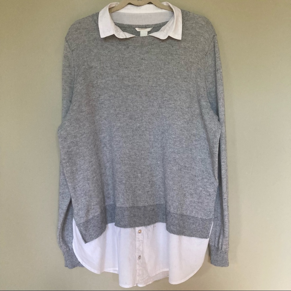 H&M Maternity Grey Heather Fooler Top Sweater